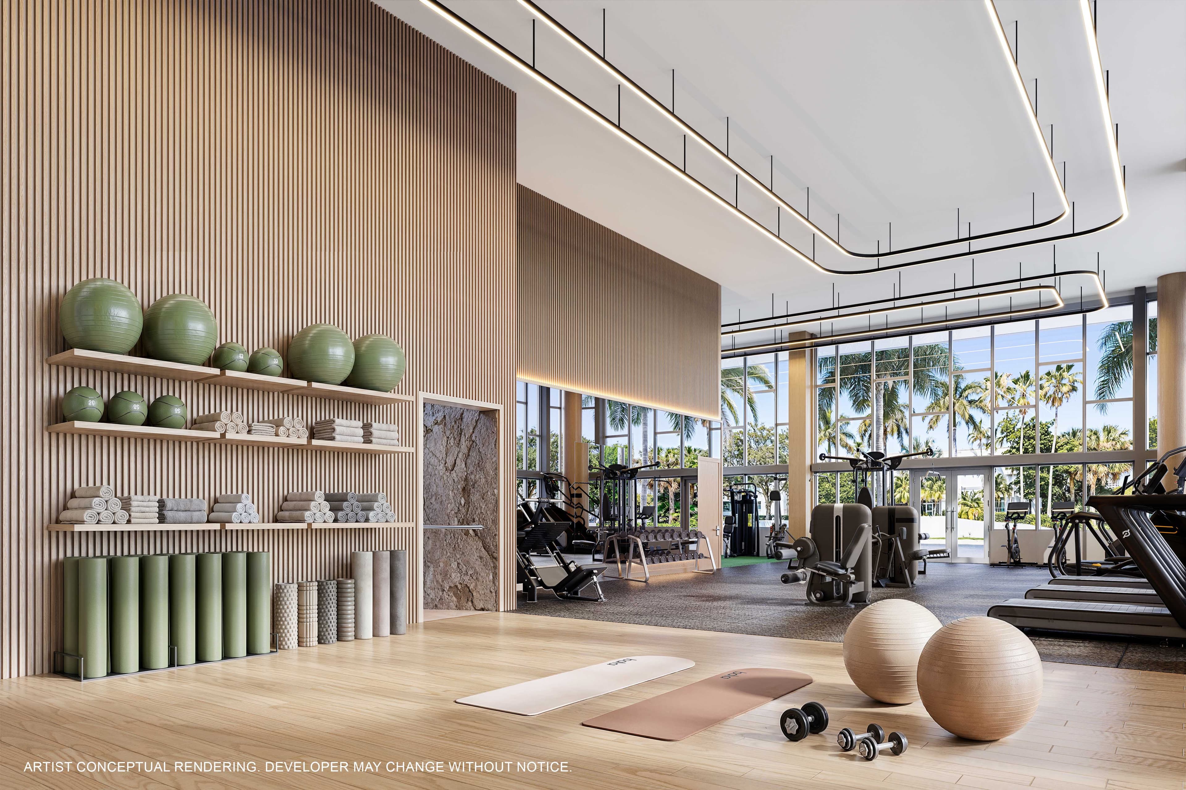 Centro de fitness en planta baja de NoBe PARC