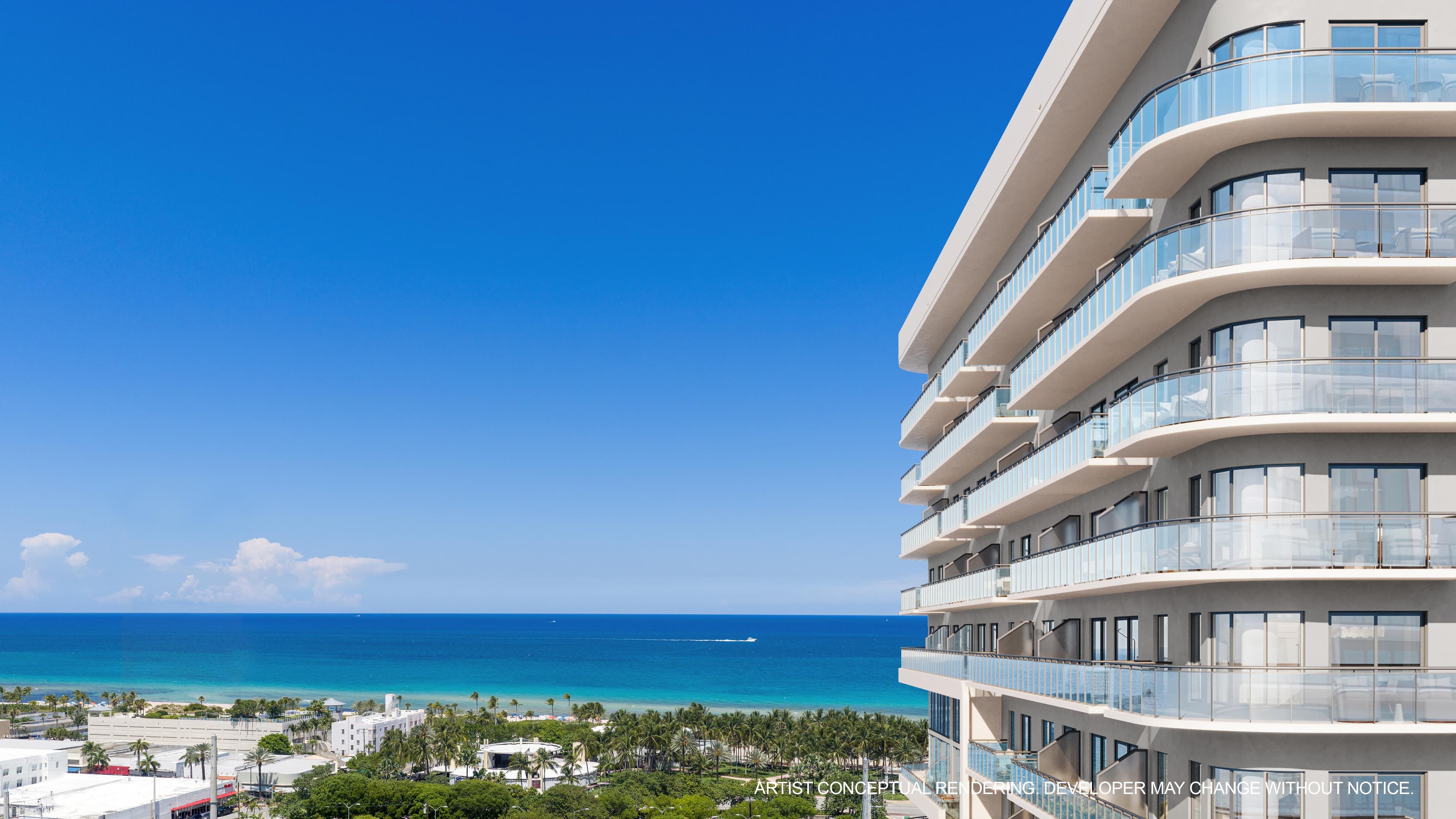 Vista al mar desde NoBe PARC, North Beach, Miami Beach